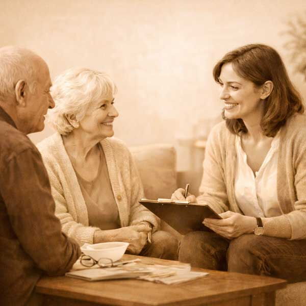 Pflegeberatung in Dortmund – Beratungsgespräch mit Pflegefachkraft im häuslichen Umfeld